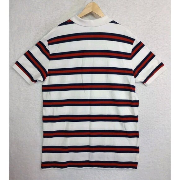Vintage Ralph Lauren Polo Shirt Mens XL White Red Blue Striped Pony - Picture 3 of 9